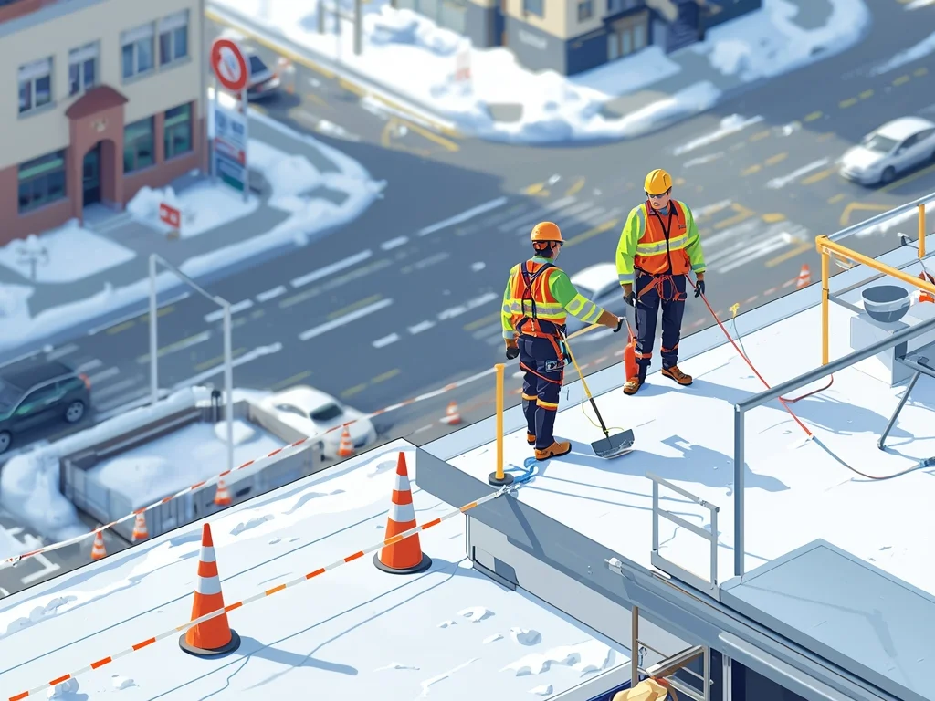 Odśnieżanie dachu bez tragedii: BHP, sprzęt i prawa pracownika