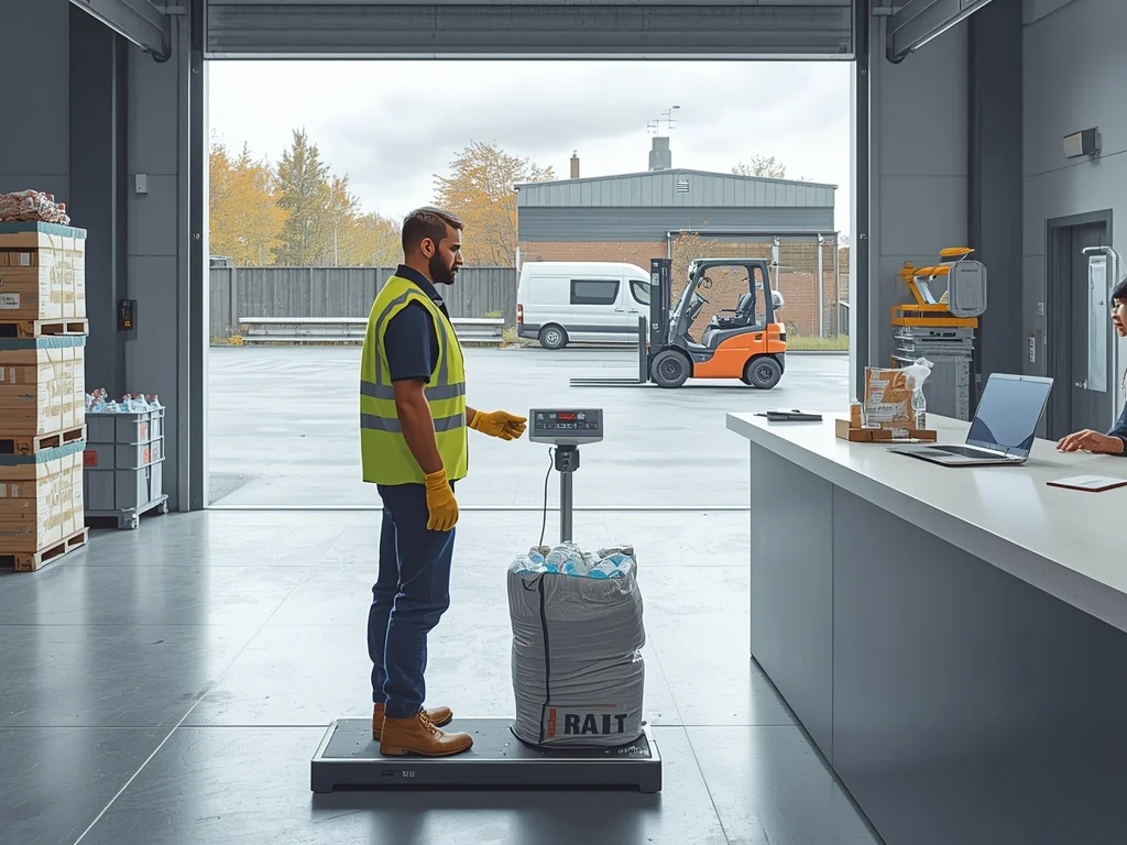 Obrazek poglądowy: Pracownik punktu skupu