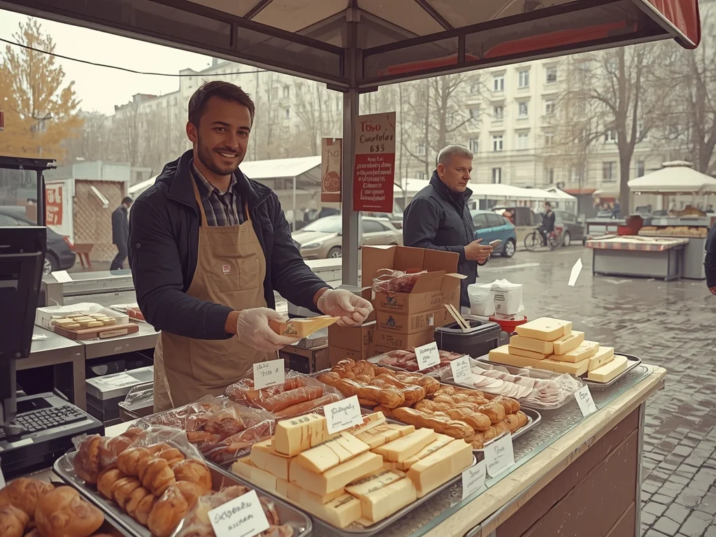 Uliczny sprzedawca żywności o krótkim terminie przydatności do spożycia
