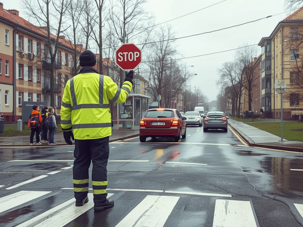 Opiekun dzieci na przejściach dla pieszych