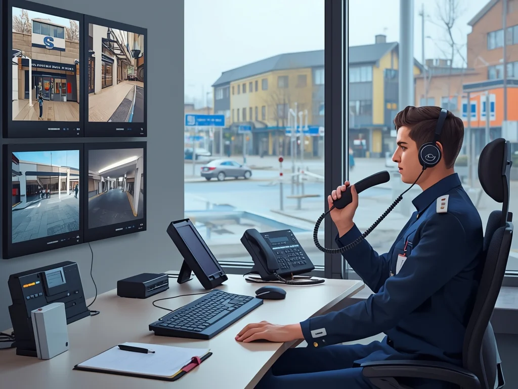 Obrazek poglądowy: Pracownik obsługi monitoringu