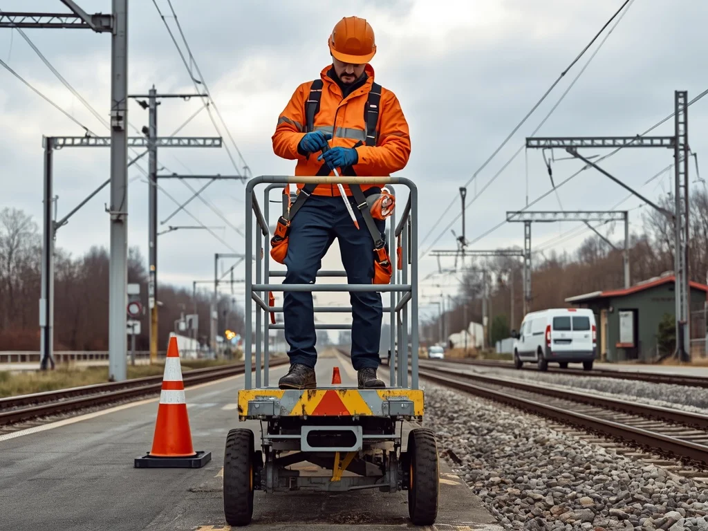 Obrazek poglądowy: Elektromonter sieci trakcyjnej