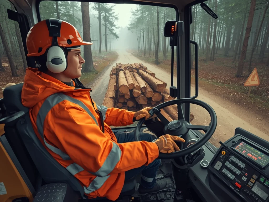 Obrazek poglądowy: Operator nasiębiernych ciągników zrywkowych