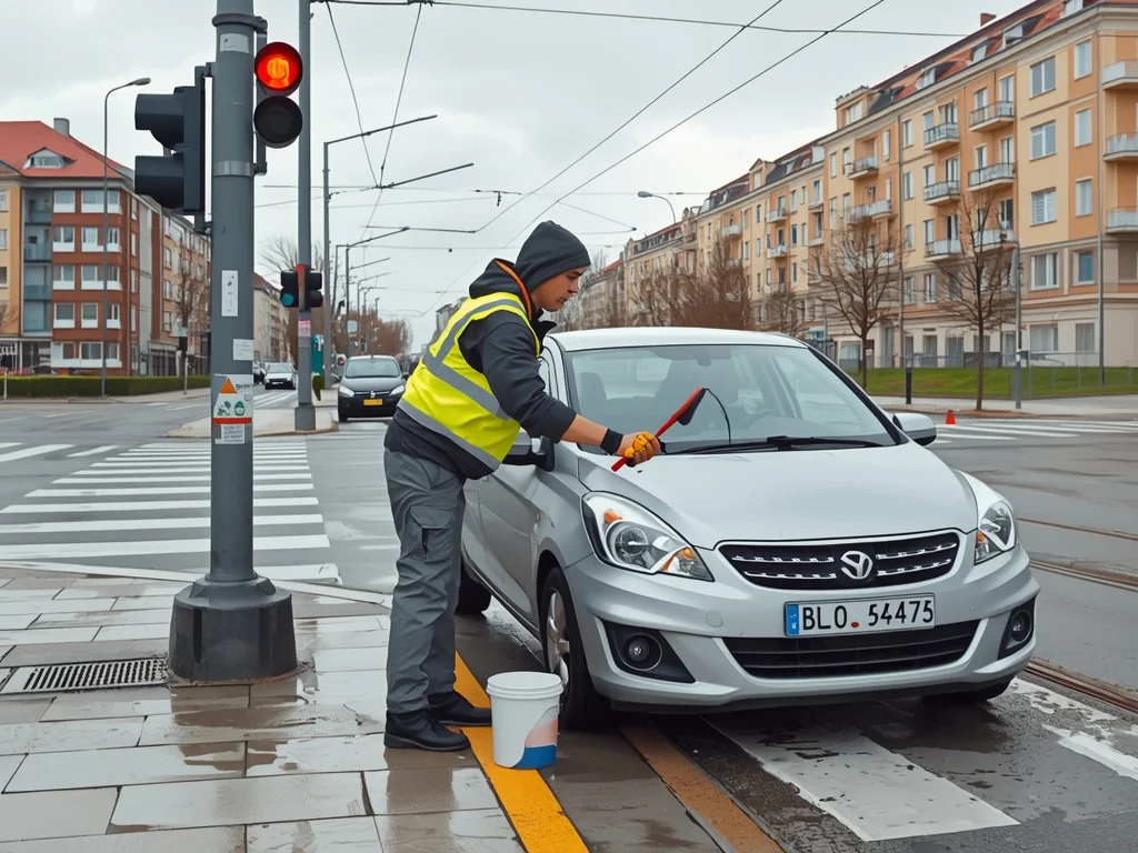 Obrazek poglądowy: Uliczny zmywacz szyb samochodowych