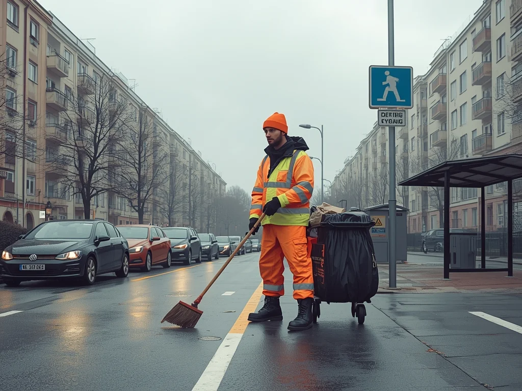 Obrazek poglądowy: Robotnik oczyszczania miasta